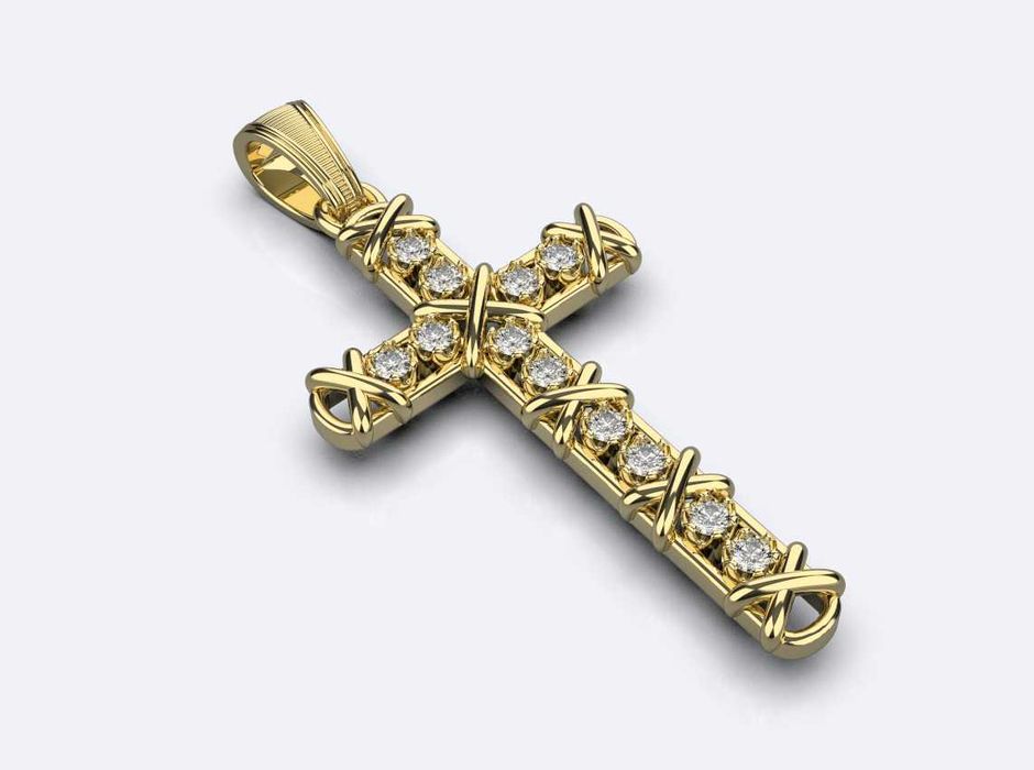 Кръст с Диаманти – Вдъхновен от Дизайн на Tiffany