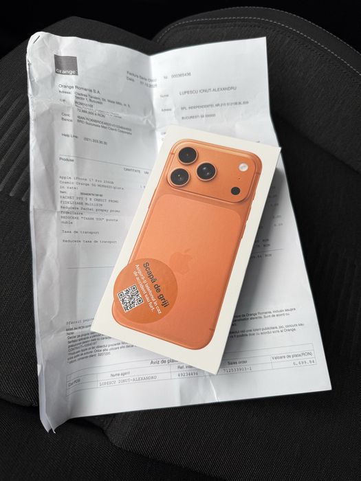 Iphone 17 pro 256 GB SIGILAT ! Factura si grantie ! SIM FIZIC (RO)