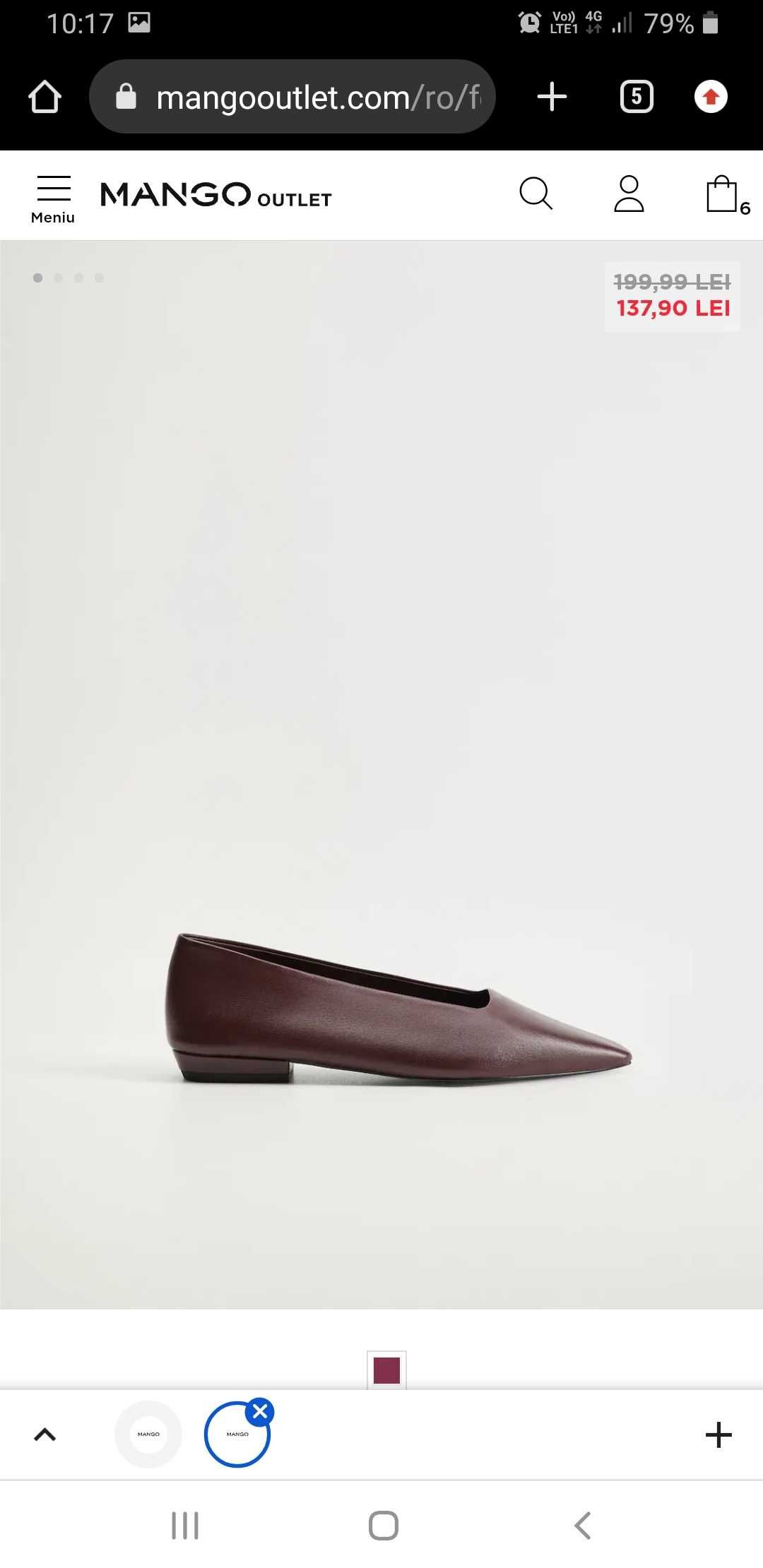Pantofi piele Mango marimea 38