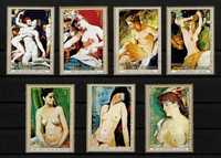 Super timbre serie nestampilata tema arta pictura nuduri