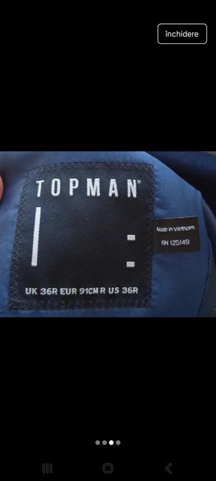 Sacou Topman 91 cm