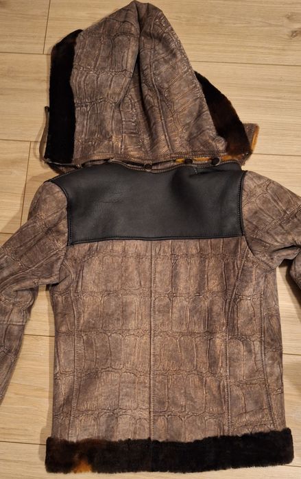 Cojoc piele si blana naturala pt 10 ani