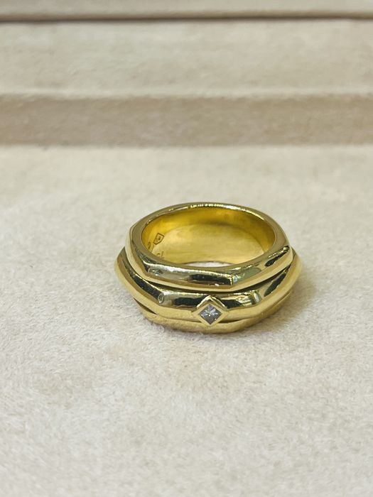 Дизайнерски дамски пръстен Piaget 1998 Gold Princess Diamond Rotating