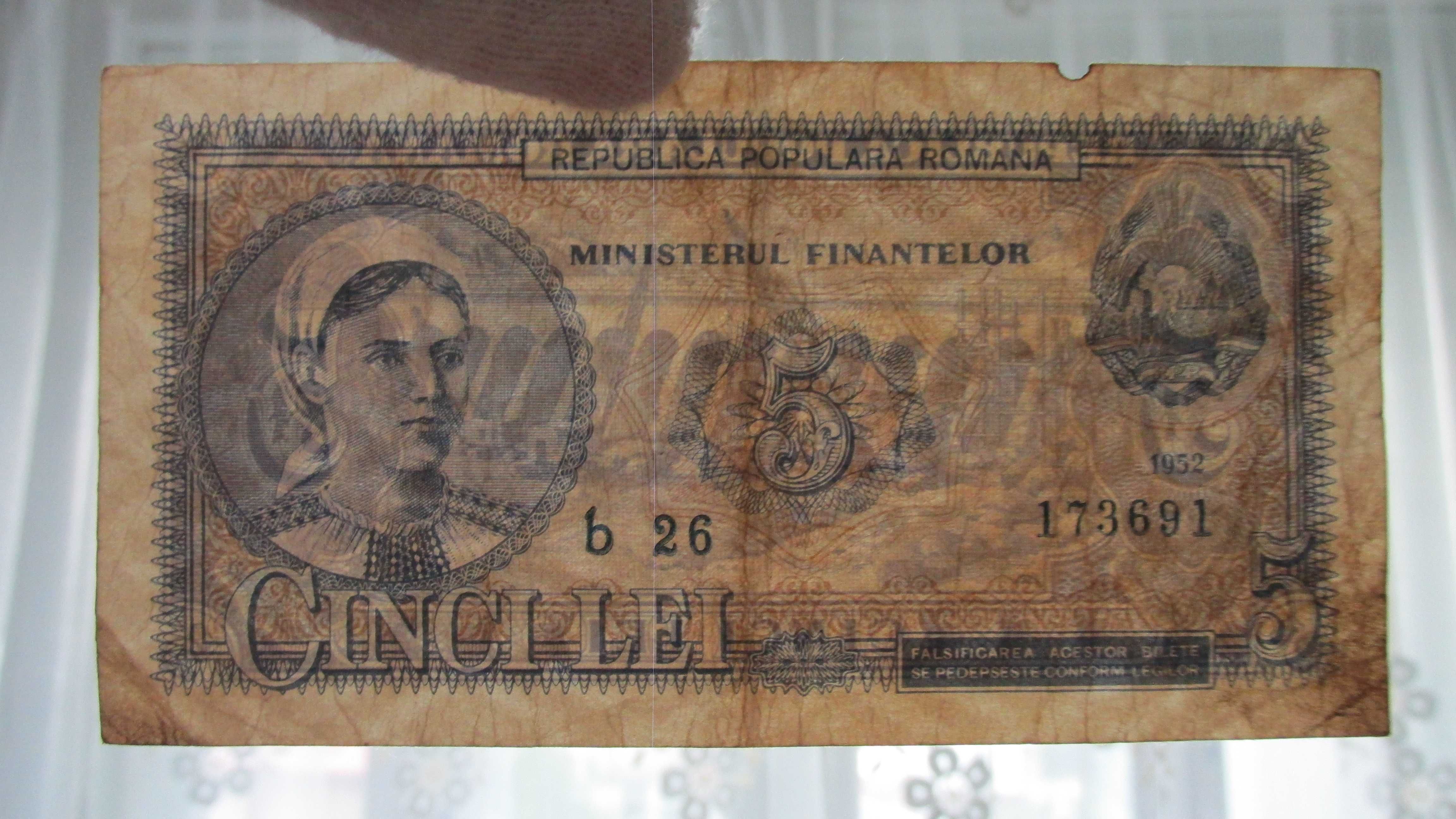 5 Lei 1952  Bancnota Romania