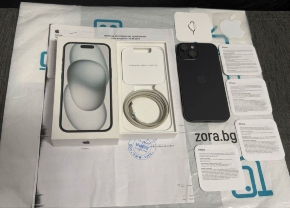 256GB iPhone 15 ЗОРА Гаранция 2025г. Black / Черен