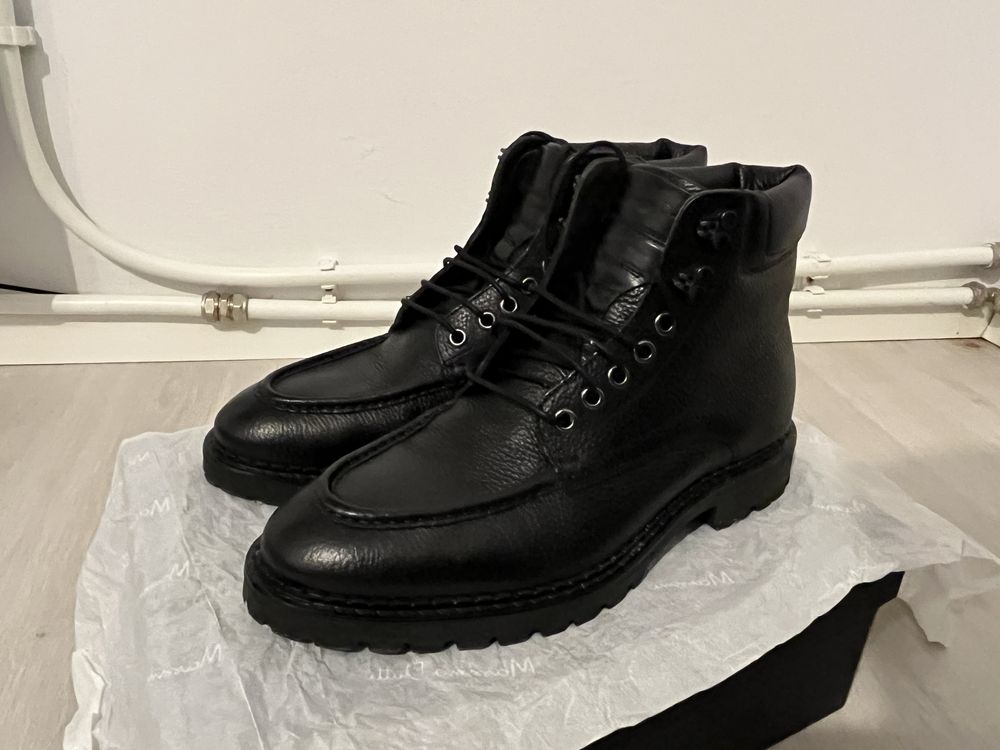 Ghete din piele neagra Massimo Dutti, marimea 41 - barbati