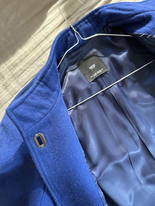 Palton Mango lana S albastru