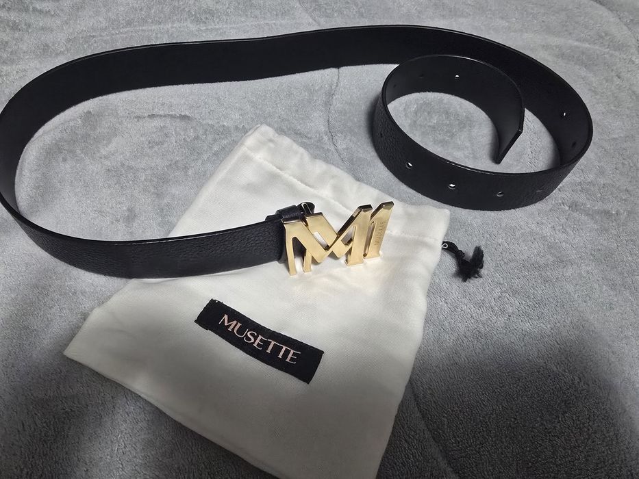 Черен кожен колан Musette