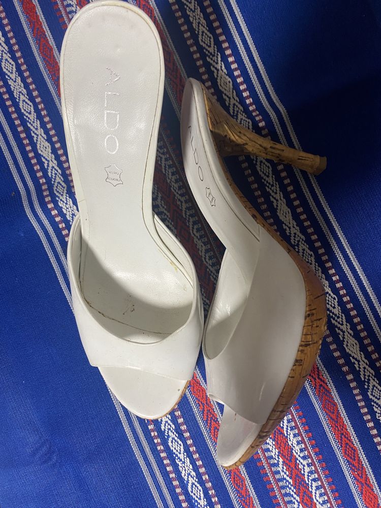 Sansale - papuc din piele naturala,  cu platforma de 3 cm,