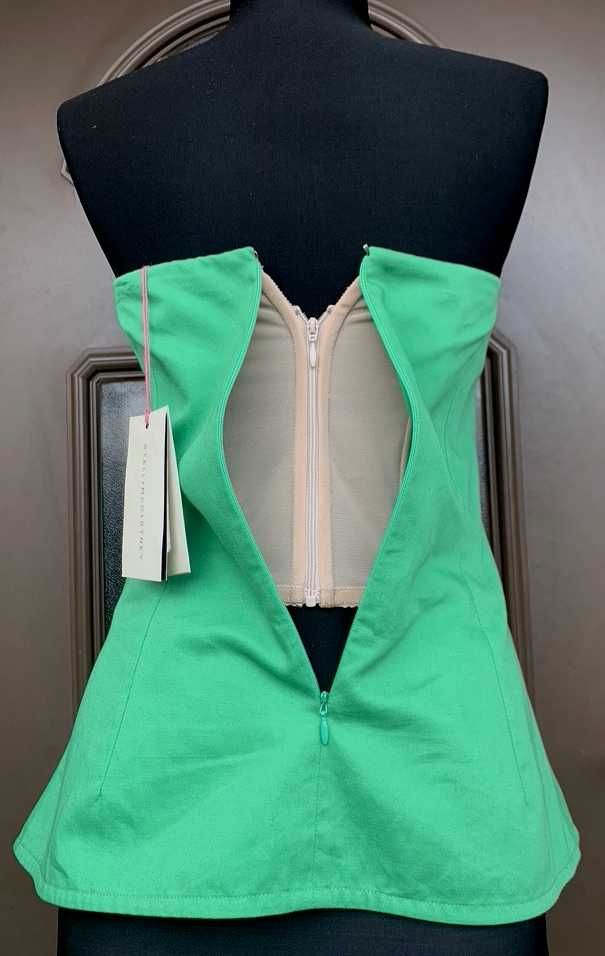 STELLA MCCARTNEY Superba Bustiera Top Verde Peplum 38IT/2XS