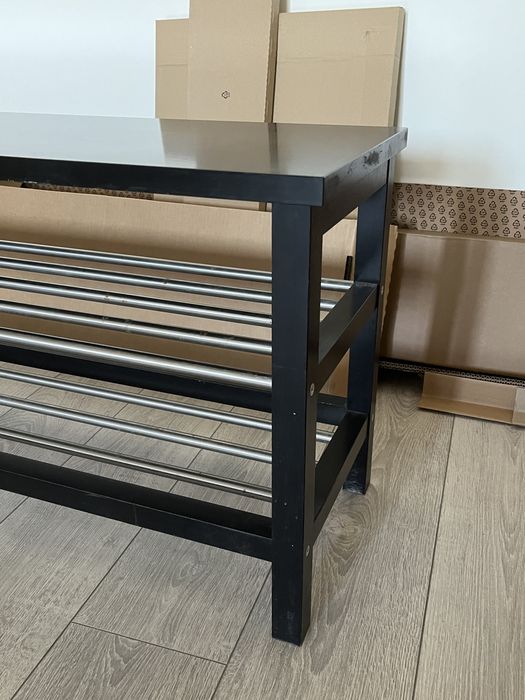 Bancă depozitare pantofi IKEA negru (108x34x50 cm)