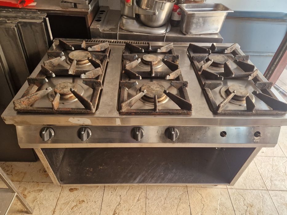 Aragaz inox de.putere, aparat de gatit pe gaz sau electric