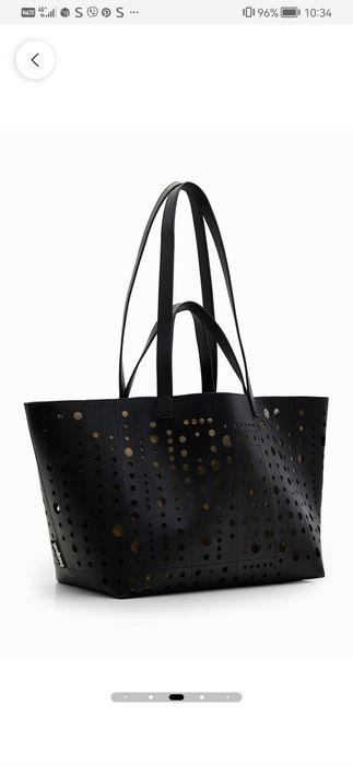 Черна чанта desigual с перфорации