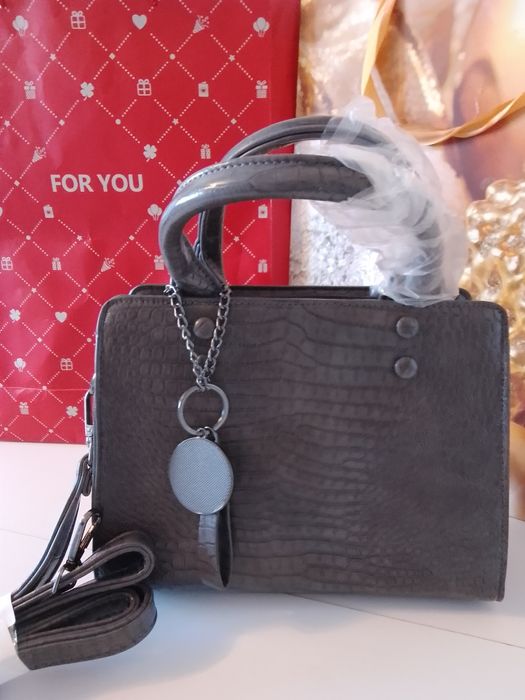 Сумочка экокожа серая