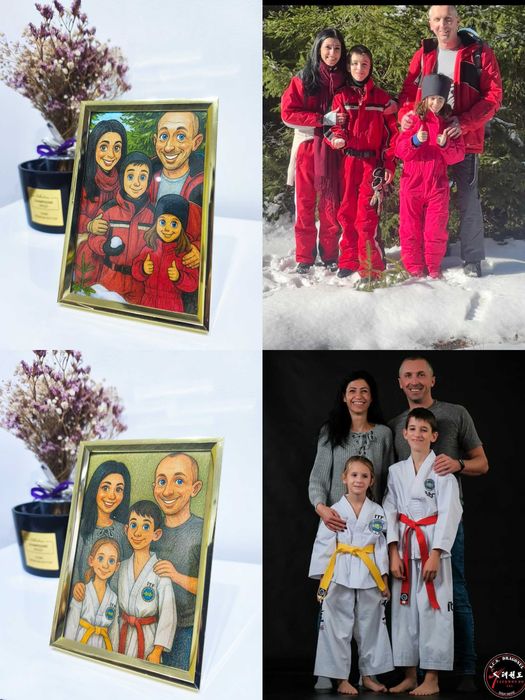 Caricatură in ramă, cadou Crăciun