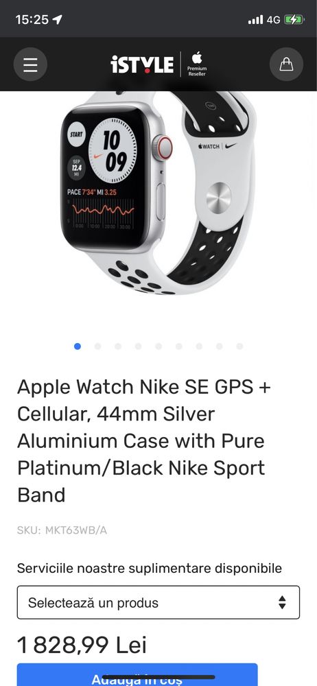 Apple Watch Nike SE GPS + Cellular 44mm Aluminium Case