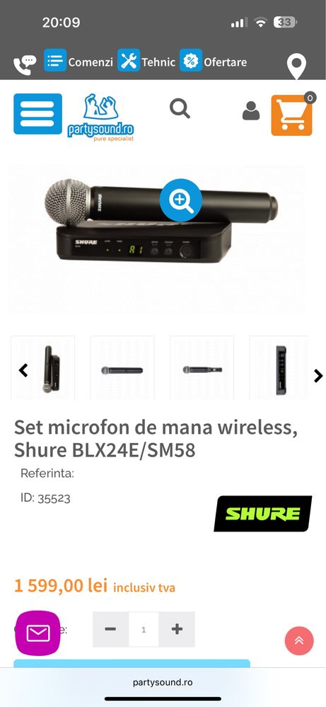 Microfon Shure Blx24 / S58