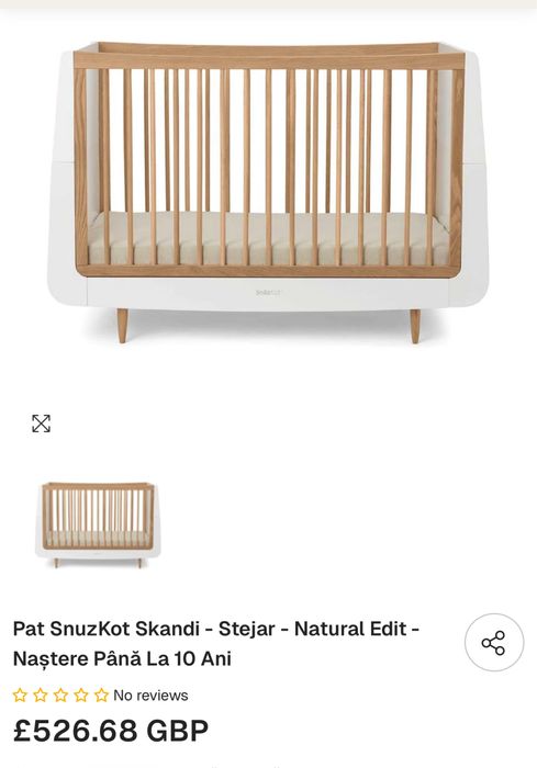 Pat SnuzKot Skandi - Stejar - Natural Edit - Naștere Până La 10 Ani