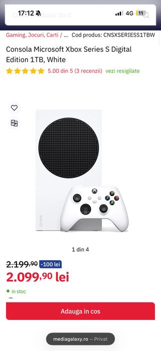 Xbox series s alb 1tb