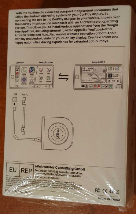 2025 4G LTE MMB Max 5.0 AI Box Android 13. WiFi AndroidAuto, CarPlay