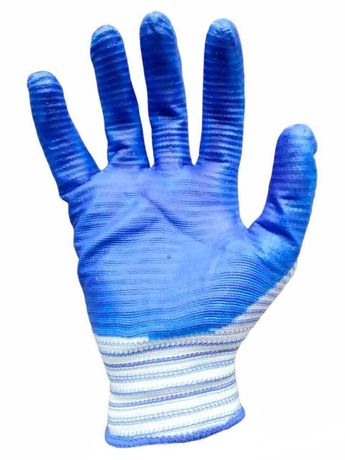 Зебра перчатки с синем латекс обливом