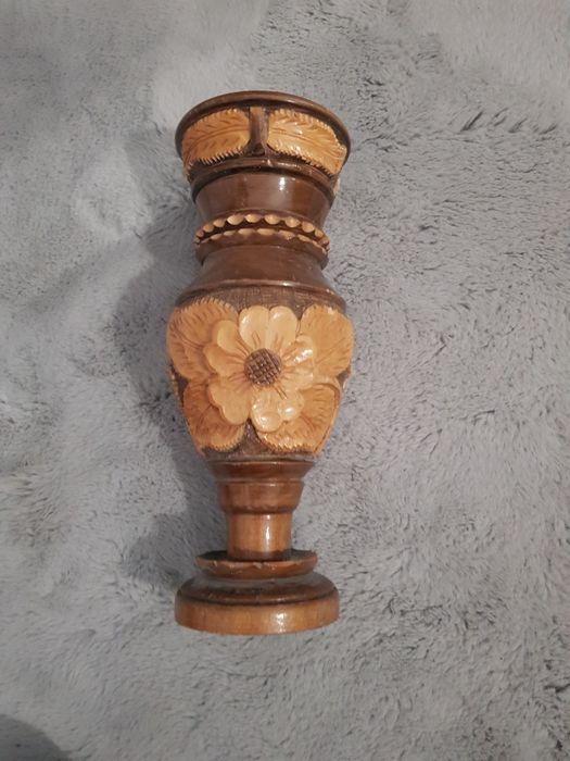 Vaza din lemn de 35 cm deschidere de 13