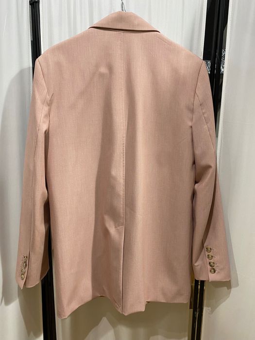 Оувърсайз сако с мъжка кройка Zara в бледо розов цвят