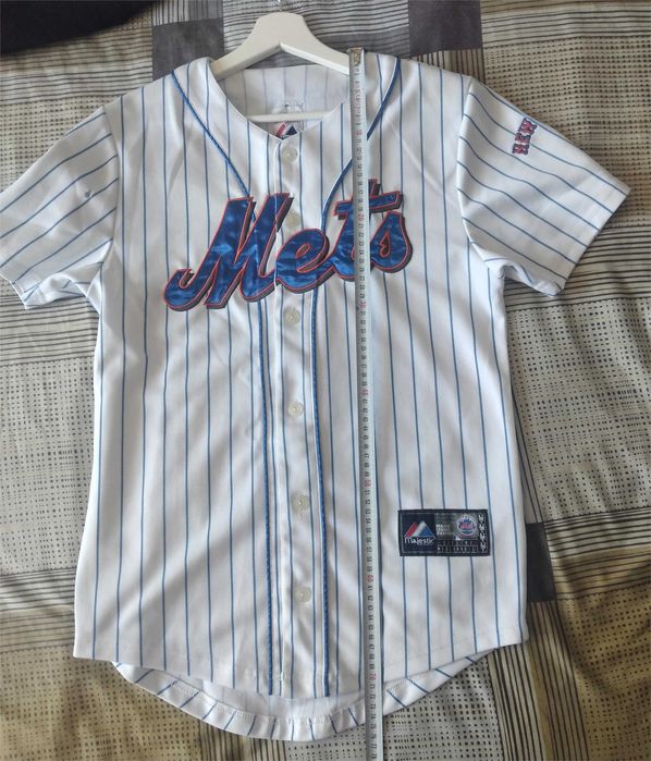 Мъжка Бяла Бейзбол Тениска Jersey Mets Размер XS MLB Американски Спорт