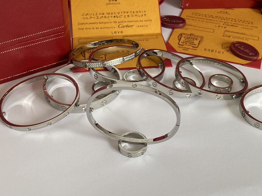 Brățară Cartier LOVE Slim 17 White Gold 18K Diamond