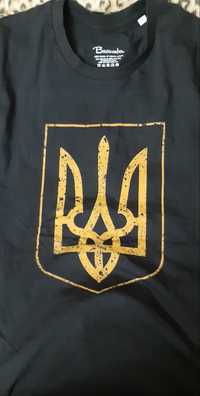 Тениска Украйна тризъбец украйна тениска с тризъбец черно и зелено