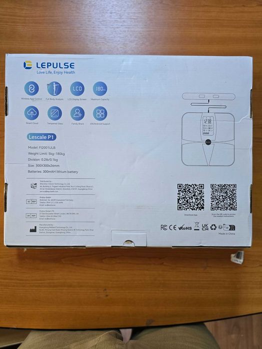 Cântare de analiză corporală Lepulse P1 cu 8 electrozi,20 de măsurare