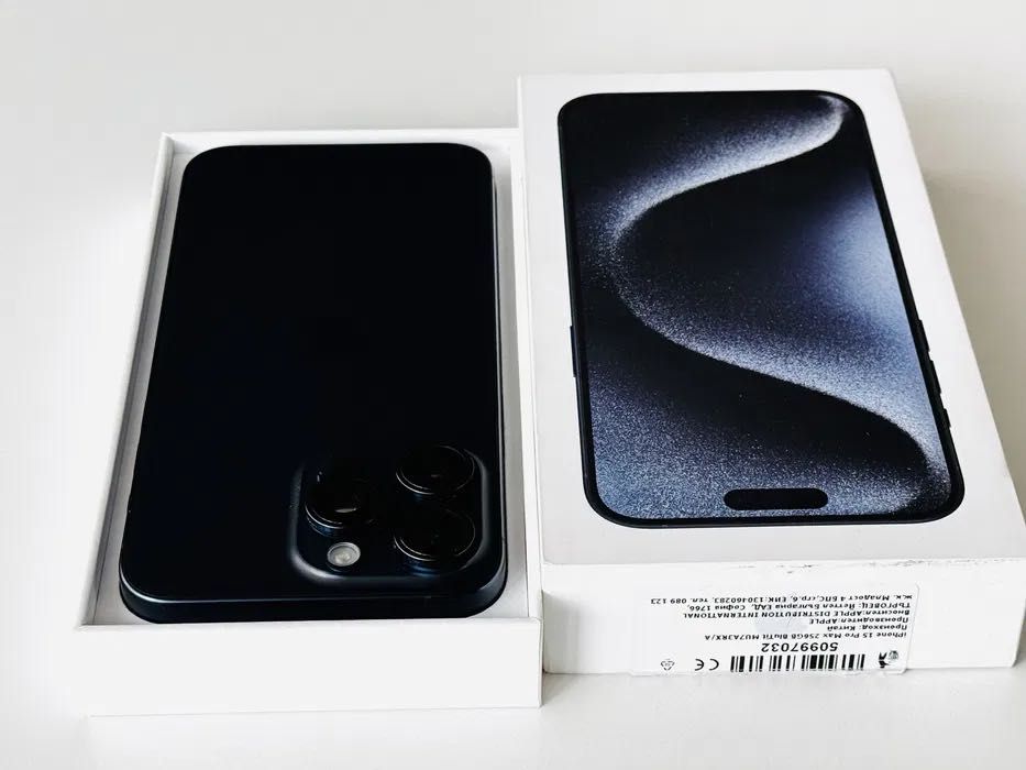Iphone 15 Pro 256GB Blue 100% Батерия! Гаранция 6 месеца