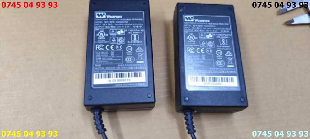 alimentator incarcator 24v 2.5A WEARNES WDS060240 mufa 5.5mm cu proba