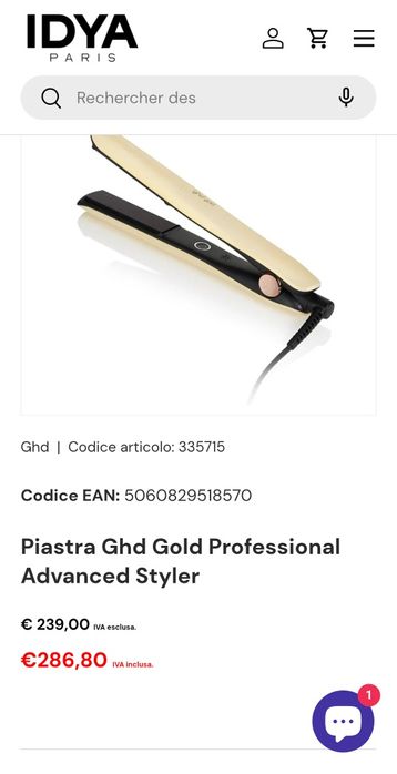 Placa de par Ghd gold professional advanced styler with exclusive bag
