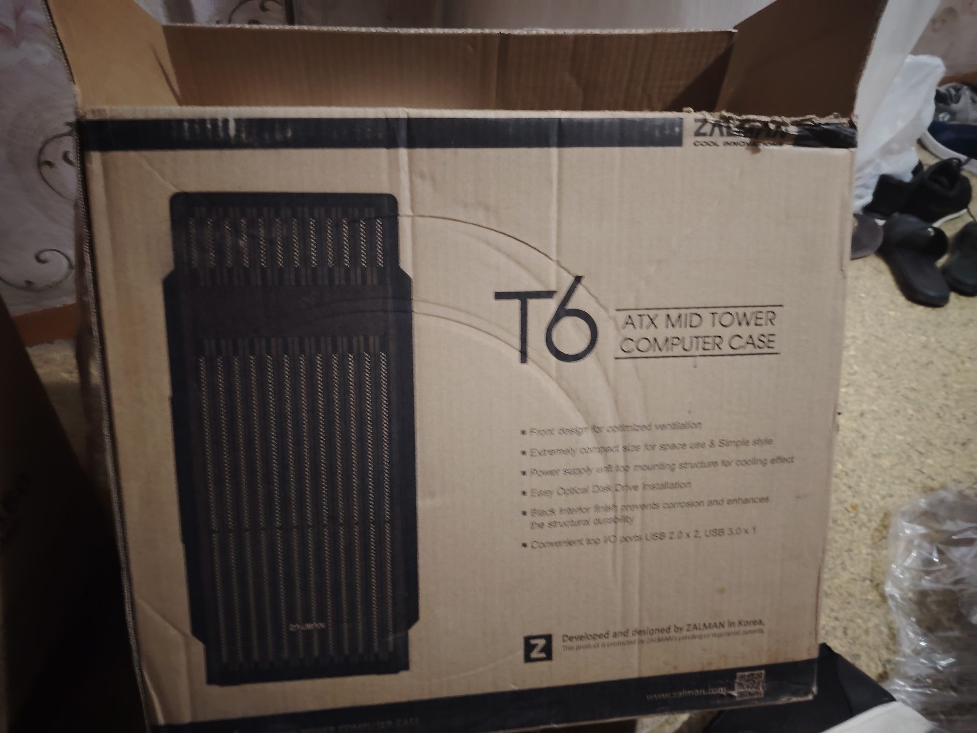 Корпус HuntKey HK360 и Корпус Zalman T6, черный, Midi Tower
