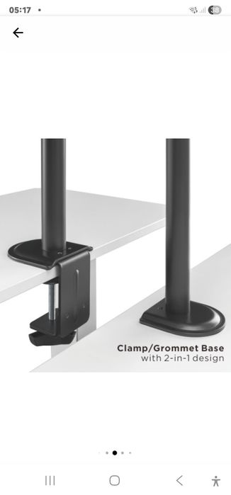 Suport de birou pentru monitor, 17-32 inch, brat dublu articulat