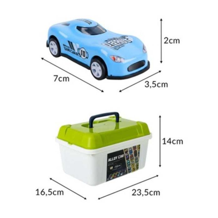 Комплект 50 бр състезателни колички, метални, в кутия