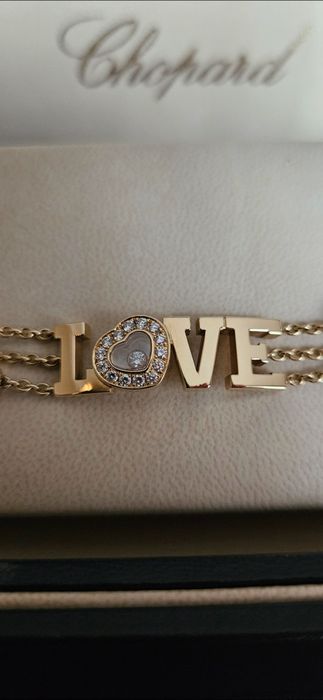 Бренд Chopard оригинал. Золотой браслет 750 пробы с бриллиантами.