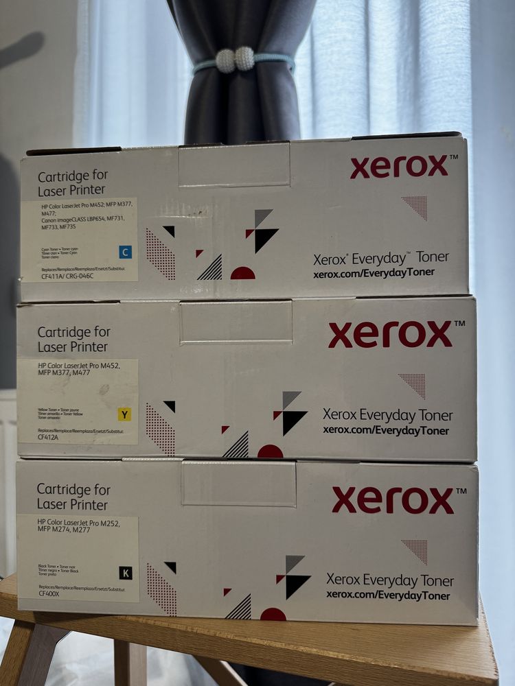 Cartus Toner Xerox pt Hp LaserJet (3 bucati negru, albastru, galben)