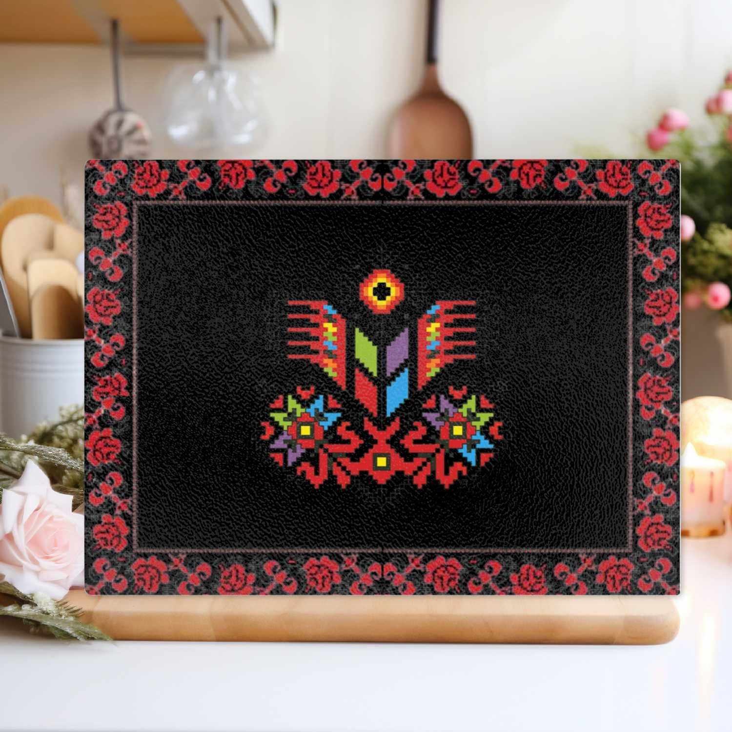 Стъклена дъска и чаша дизайн за осми март