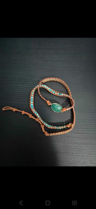 Brățară elegantă din malachit și jaspe – model "Hazel"