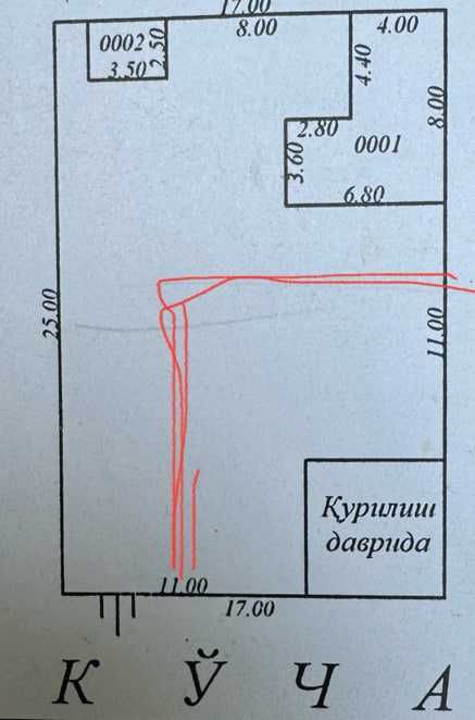 2 сотки Амир Темур махалля фасад 12*17 метров (98881)