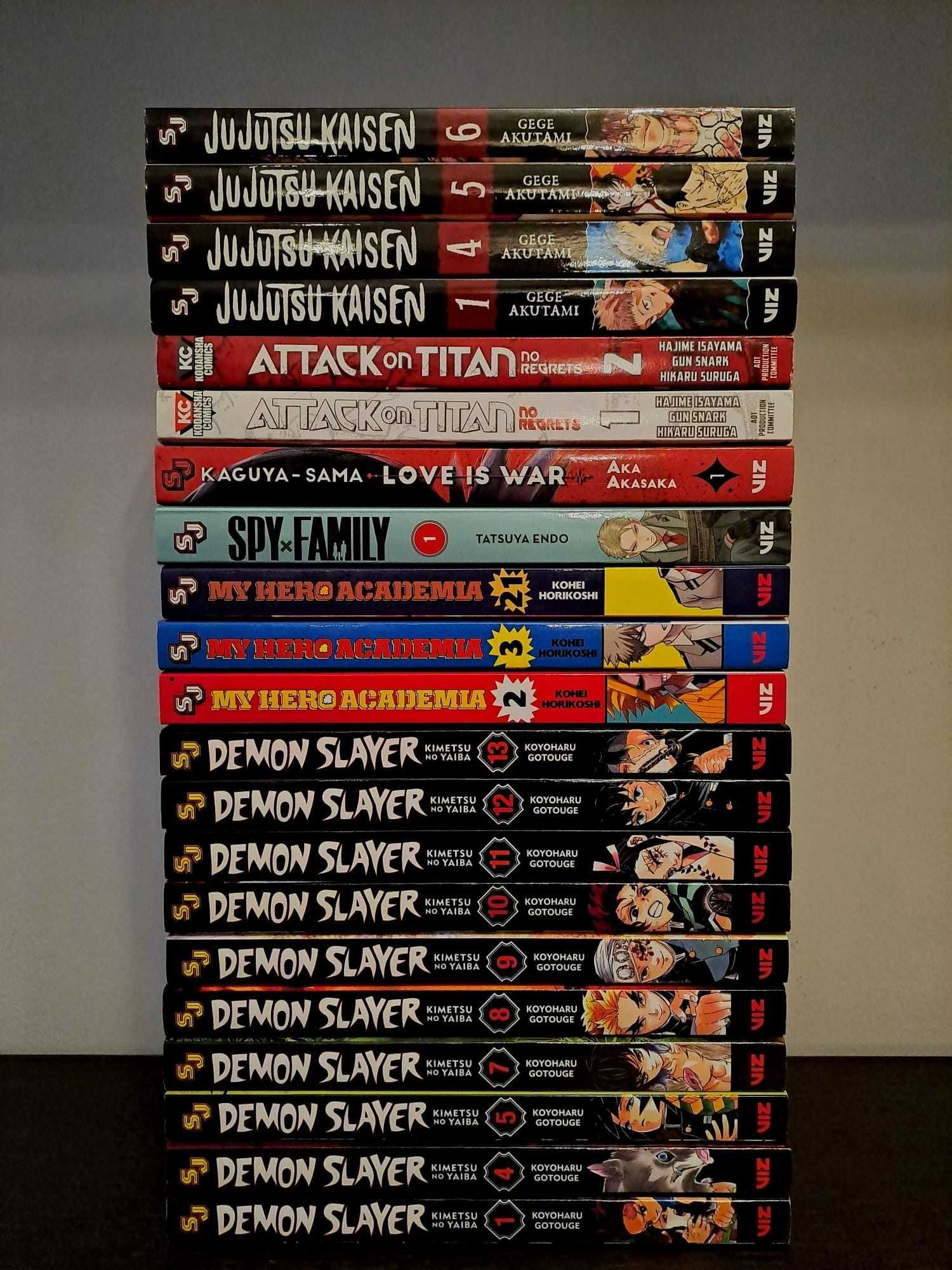 Vând colecție manga (Demon Slayer, JJK., AOT., ș.a.)