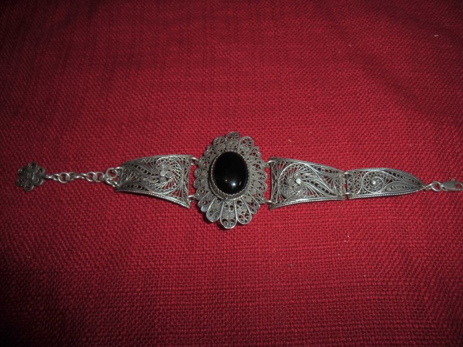 Bratara argint 925 in filigram cu onix