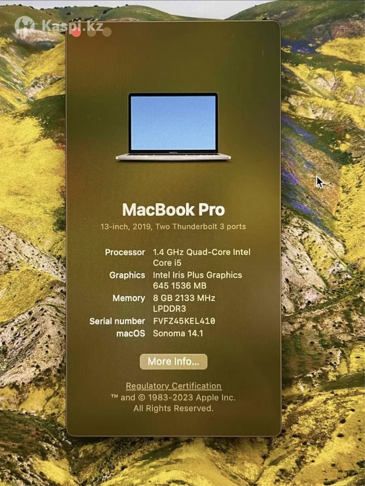 Продам Macbook Pro 13 (2019) с touch bar
