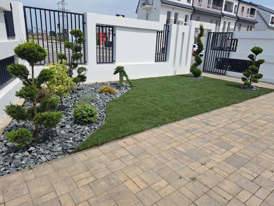Amenajeri spati verzi gazon plante decoruri piatra & piatra cubica etc