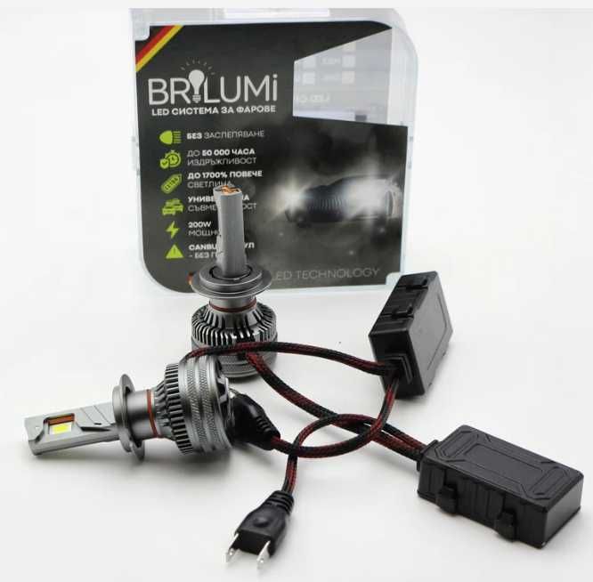 LED крушки за фарове H7 - BRILUMI ZENITH - 200W - CANBUS 6000K