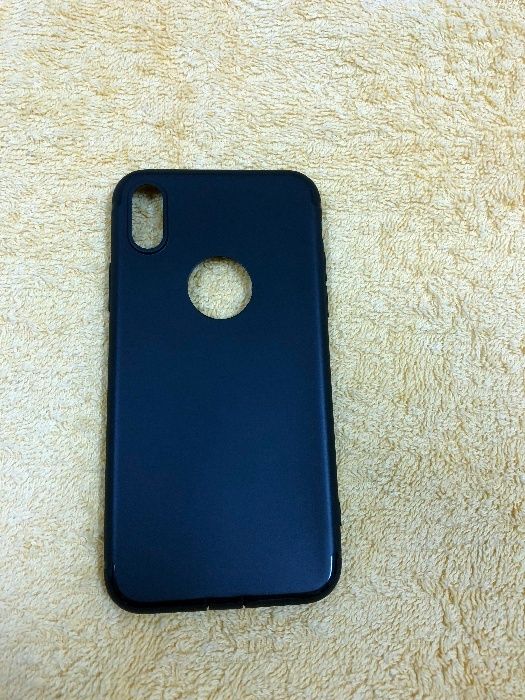 Husa iPhone X neagra - silicon - (BLACK) + folie fata spate iPhine X