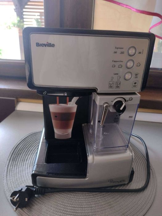 Expressor Manual cu Lapte Prima Latte Argintiu Breville