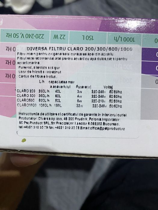 Filtru intern acvariu